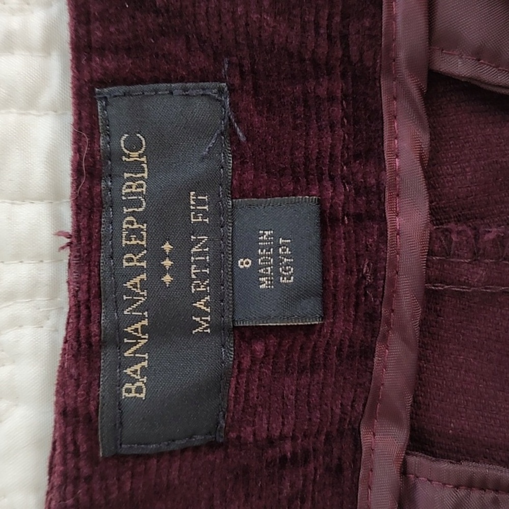 Banana Republic Dark Wine Red Corduroy Flared Trousers/ Size 8 - Picture 7 of 8